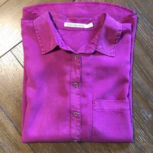 Calvin Klein Jeans Purple Long Sleeve Button Down Shirt